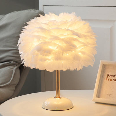 Feather Ceramic Desk Lamp Bedroom